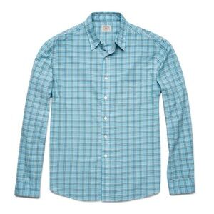 Faherty Dawn Patrol Button Down Shirt in Light Blue / Green